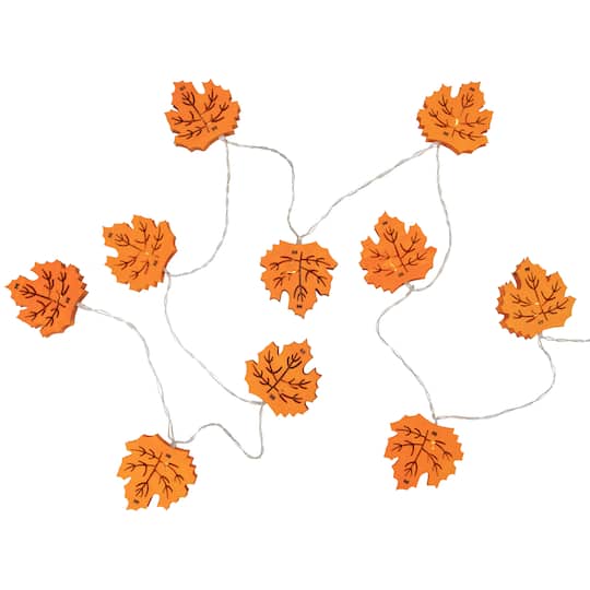 5.5ft. Orange 10ct. LED Leaves Fall Harvest Fairy Lights